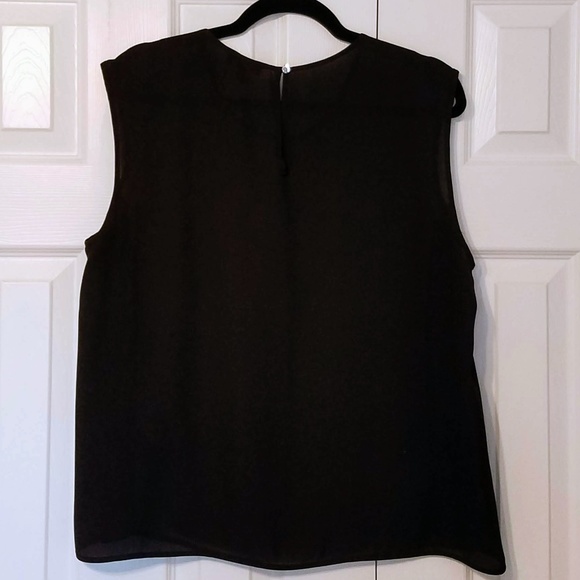 Vince Camuto Sleeveless Shell Top Black Eyelet L - Picture 3 of 6